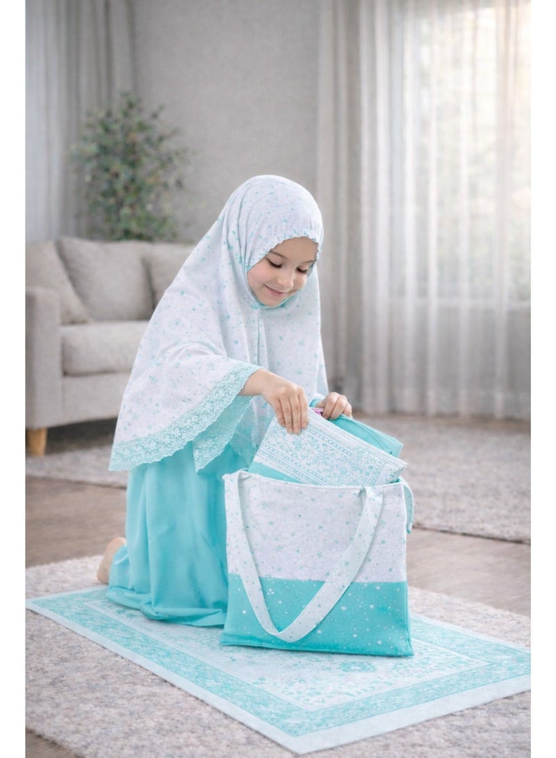 Elanesa  6–7 Years – Kids’ Unique Prayer Attire with Matching Bag and Prayer Mat, Made in Turkey - Image 3